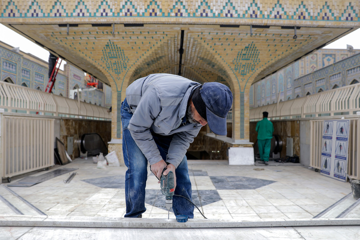 بهسازی مسیر ورودی رواق دارالحجه حرم مطهر رضوی