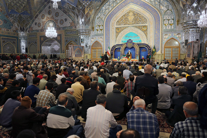 Imam Reza shrine replete with joy on birthday of Imam Hossein (AS)