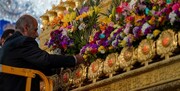 تزئین حرم امام علی(ع) در آستانه نیمه شعبان با ۲۵۰۰ شاخه گل‌ طبیعی+عکس و فیلم