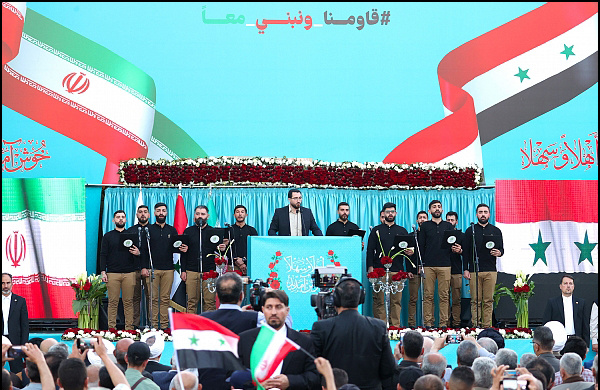حضور و سخنرانی رئیس جمهور اسلامی ایران در حرم بانوی دمشق