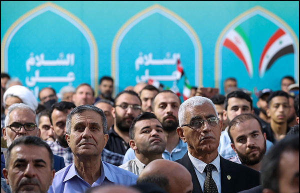 حضور و سخنرانی رئیس جمهور اسلامی ایران در حرم بانوی دمشق