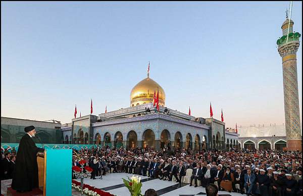 حضور و سخنرانی رئیس جمهور اسلامی ایران در حرم بانوی دمشق