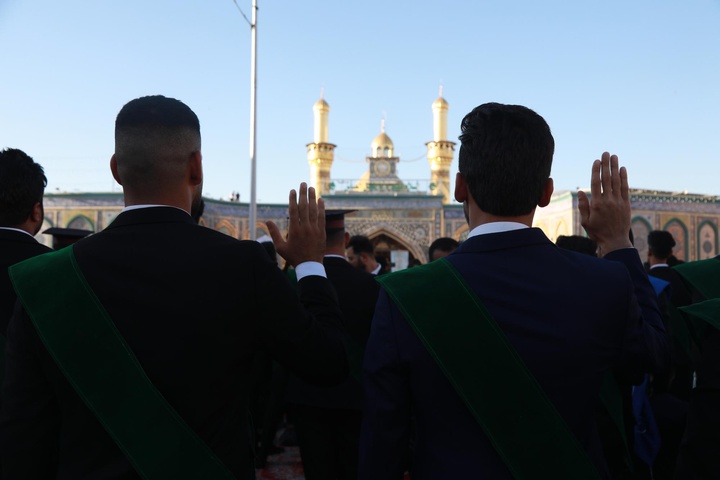 سوگند فارغ التحصیلی سه هزار دانشجوی عراقی در پیشگاه امام حسین و حضرت عباس علیهما‌السلام