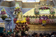 Servants Decorate Hazrat Masoumeh Shrine with Thousands of Flowers