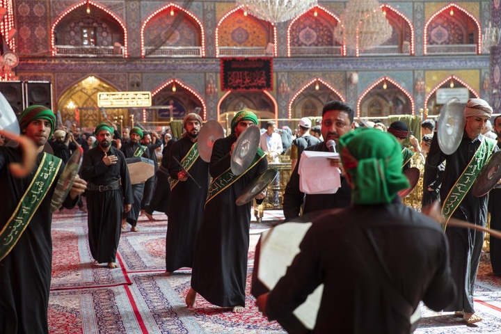 The condolence processions commemorate the martyrdom anniversary of Imam al-Jawad (peace be upon him) at the two holy shrines in Karbala