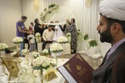 برگزاری مراسم عقد زوج های جوان در حرم حضرت احمد ابن موسی الکاظم(ع)