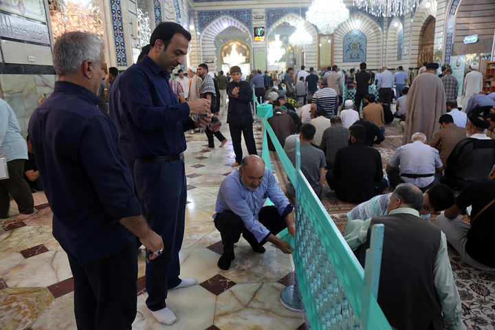 آماده سازی حرم حضرت معصومه (س) جهت میزبانی از زائران در مراسم دعای عرفه