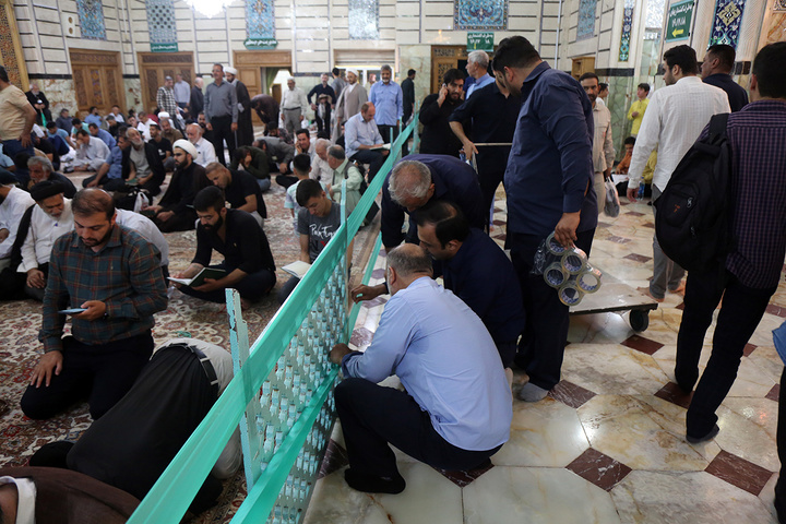 آماده سازی حرم حضرت معصومه (س) جهت میزبانی از زائران در مراسم دعای عرفه