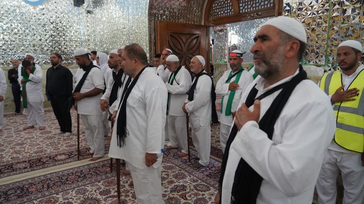 تشرف کاروان پیاده امام رضا(ع) به آستان حضرت حسین بن موسی الکاظم(ع)