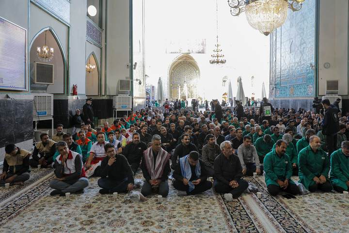مراسم اذن خدمت اربعین حسینی در حرم مطهر رضوی