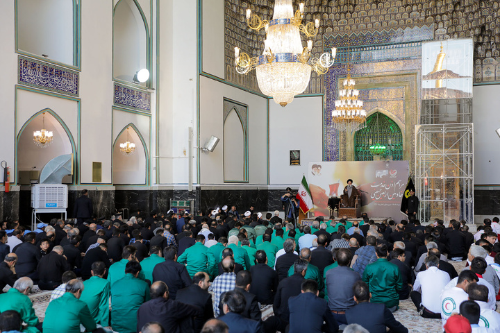 مراسم اذن خدمت اربعین حسینی در حرم مطهر رضوی