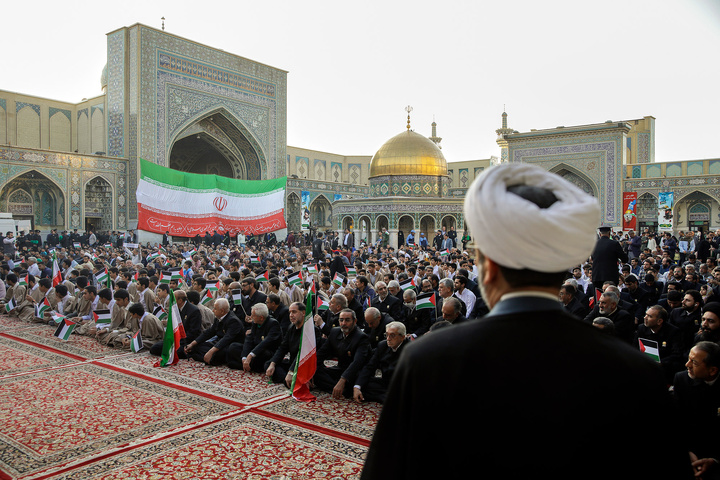 اجتماع همبستگی با جبهه مقاومت فلسطین در حرم مطهر رضوی