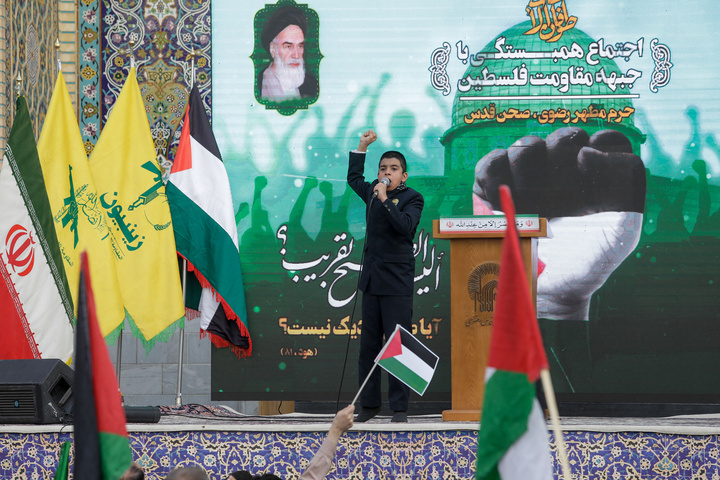 اجتماع همبستگی با جبهه مقاومت فلسطین در حرم مطهر رضوی