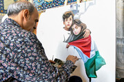 الفنانون يبدعون أعمالا في خطة « من القدس الی القدس» في الحرم الرضوي