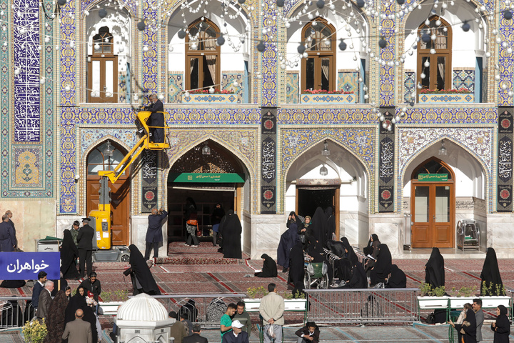 Imam Reza shrine black-clad for Fatimiyya
