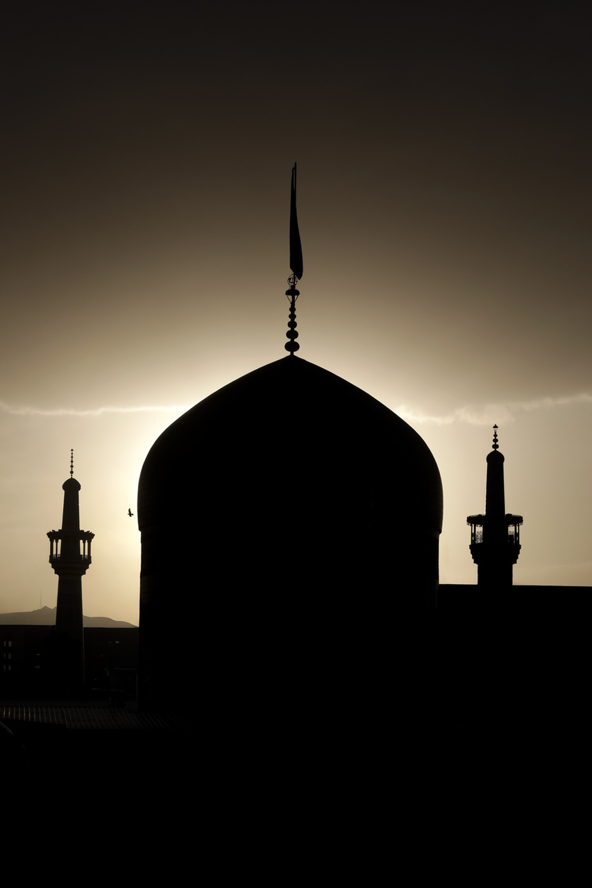 عکس با کیفیت غروب خورشید در حرم امام رضا علیه السلام
