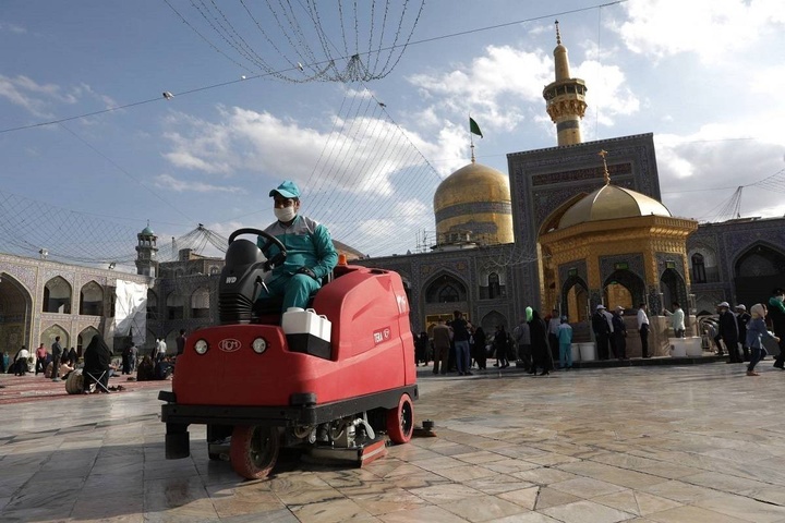 Cleaning, hygiene; round the clock services at Imam Reza shrine 