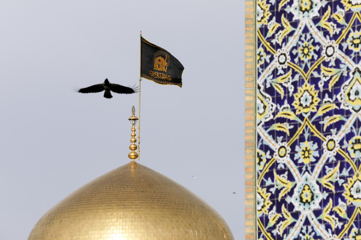 سیاه پوشی حرم مطهر رضوی به مناسبت شهادت امام هادی علیه السلام