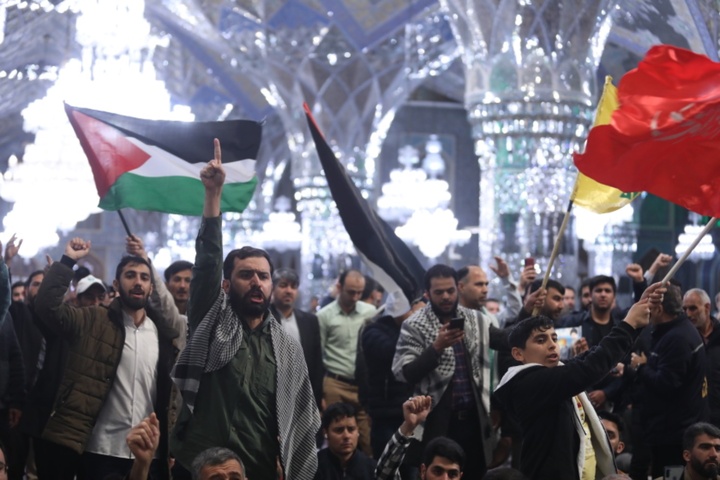 Public gathering in support of strikes against Israel, codenamed ‘True Promise’,…
