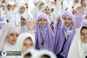 حرم امام رضا(ع) میں بچیوں کے لئے عالم اسلام کے سب سے بڑے جشن عبادت کا انعقاد