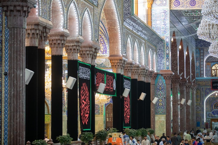 سیاه پوش شدن حرم مطهر حسینی به مناسبت شهادت حضرت جواد الائمه علیه السلام
