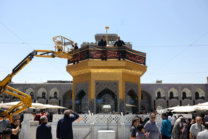 Imam Reza shrine shrouded in black to mark start of Muharram