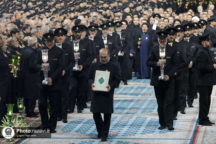 Khotbeh Khani Ritual underway in Imam Reza shrine on eve of Ashura