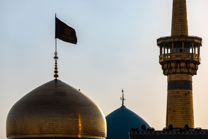 Mourning flag over holy shrine's dome