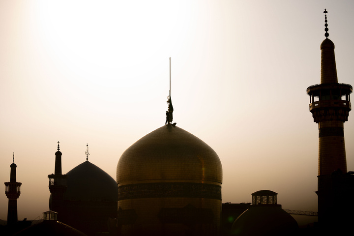 Mourning flag over holy shrine's dome