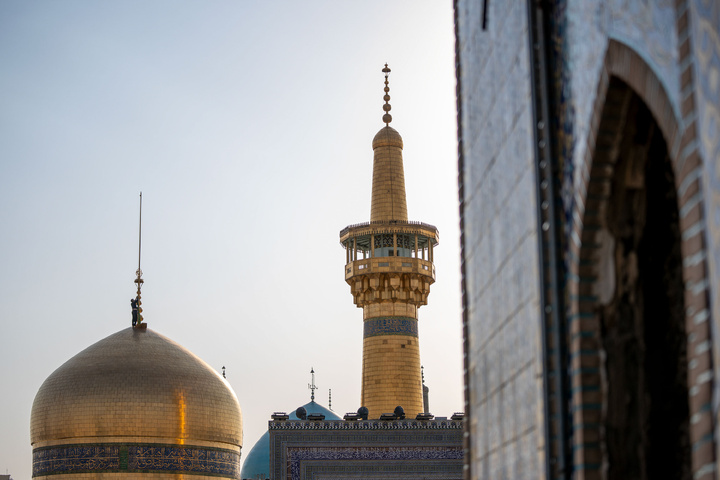 Mourning flag over holy shrine's dome