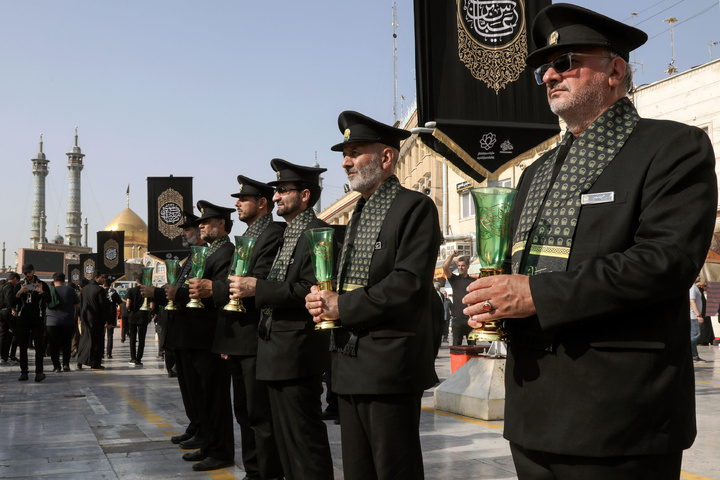 Razavi servants participate in mourning ceremonies at Hazrat Masoumeh shrine