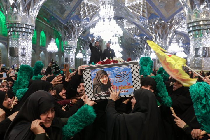 Funeral ceremony held in Imam Reza shrine for martyr Masoumeh Karbasi
