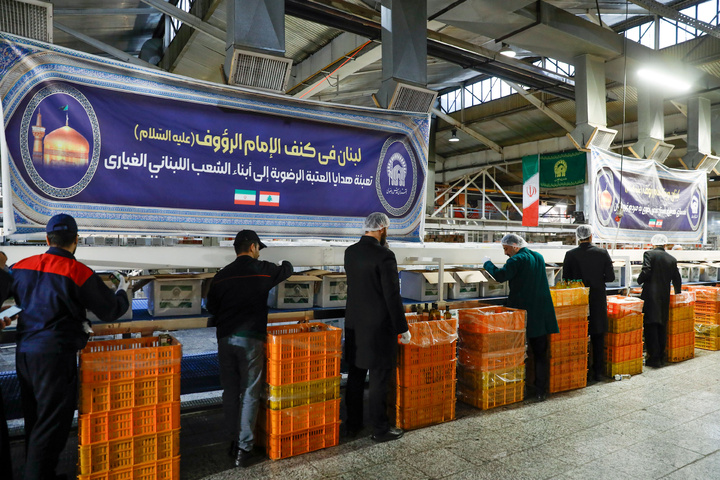 Thousands of aid packages prepared in Imam Reza shrine for Lebanon