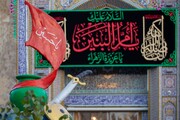 سیاه پوش کردن حرم مطهر حسینی به مناسبت سالروز وفات حضرت ام البنین(س)