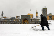 Autumn snow blankets Imam Reza shrine