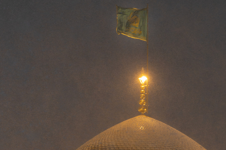 Autumn snow blankets Imam Reza shrine