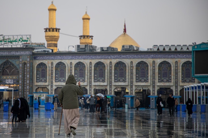 بارش باران در کربلا معلی