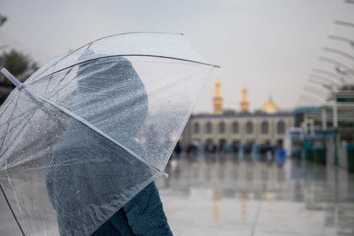 بارش باران در کربلا معلی