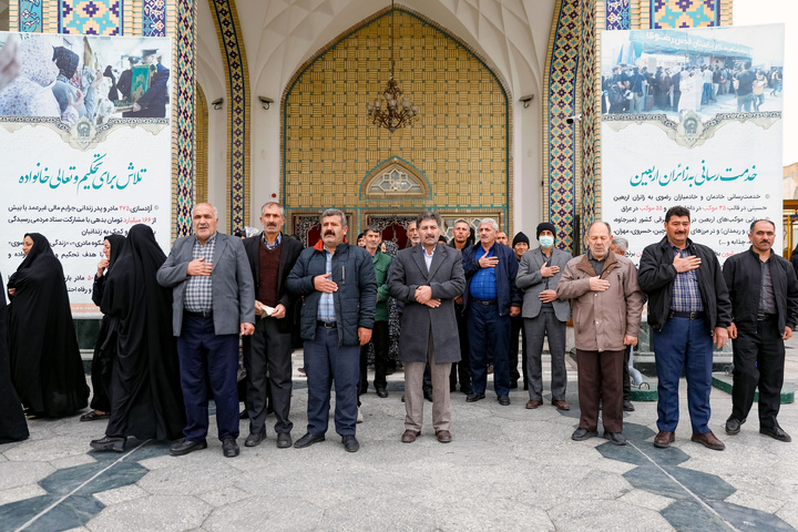 First-time pilgrim nomads from across the country gather at Imam Reza shrine