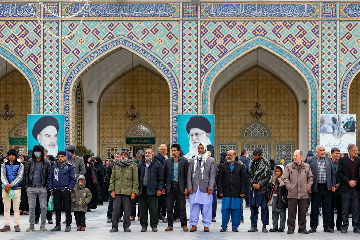 First-time pilgrim nomads from across the country gather at Imam Reza shrine