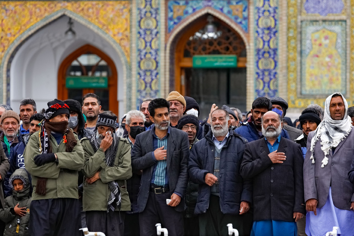 First-time pilgrim nomads from across the country gather at Imam Reza shrine