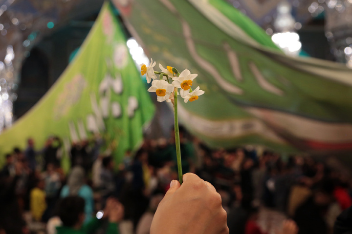 Imam Reza shrine illuminated on the birth anniversary of Imam Javad