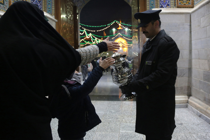 Imam Reza shrine illuminated on the birth anniversary of Imam Javad