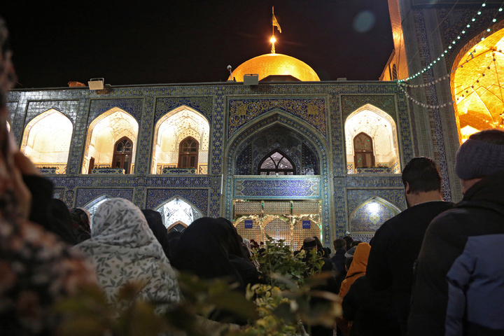 Imam Reza shrine illuminated on the birth anniversary of Imam Javad