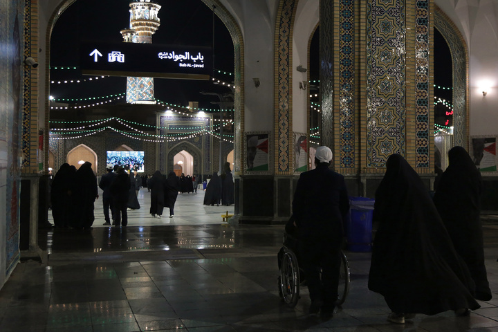 Imam Reza shrine illuminated on the birth anniversary of Imam Javad