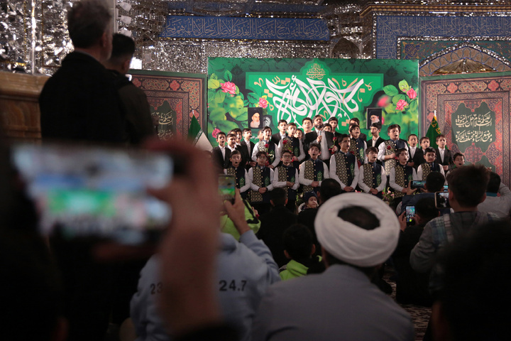 Imam Reza shrine illuminated on the birth anniversary of Imam Javad