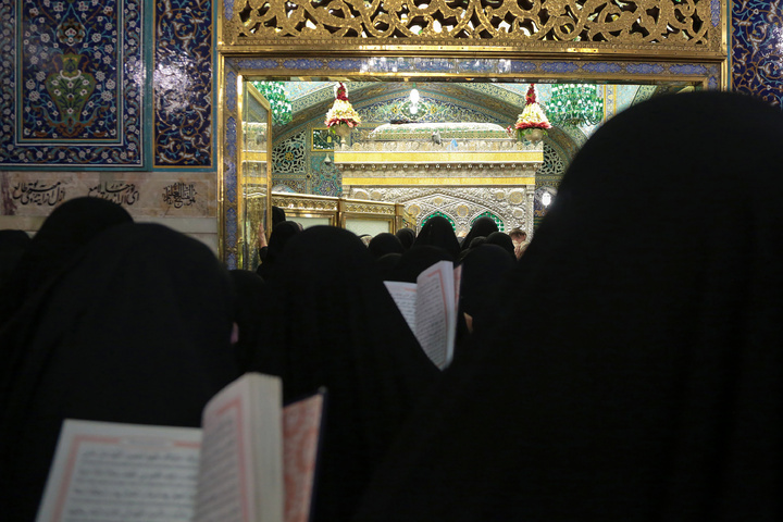 Imam Reza shrine illuminated on the birth anniversary of Imam Javad