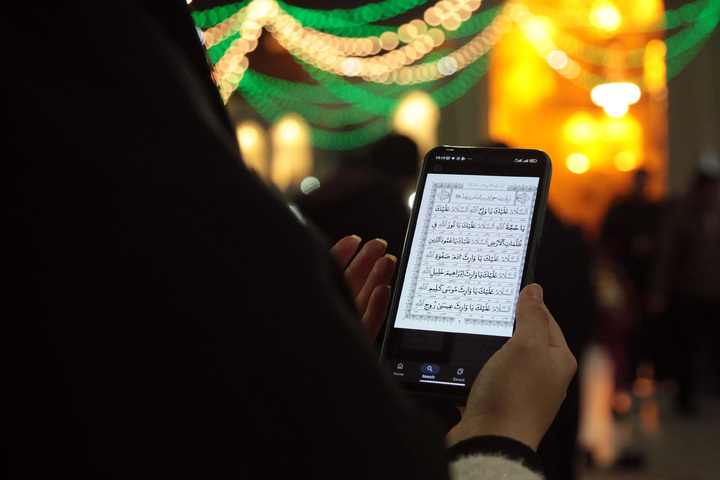 Imam Reza shrine illuminated on the birth anniversary of Imam Javad