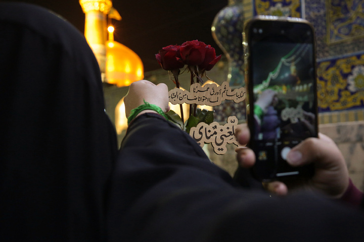 Imam Reza shrine illuminated on the birth anniversary of Imam Javad