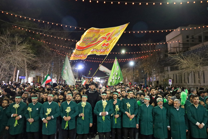 Imam Reza shrine illuminated on the birth anniversary of Imam Javad